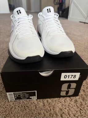 Brand New Sabrina 2 TB White Sneakers with Black Sole Accents